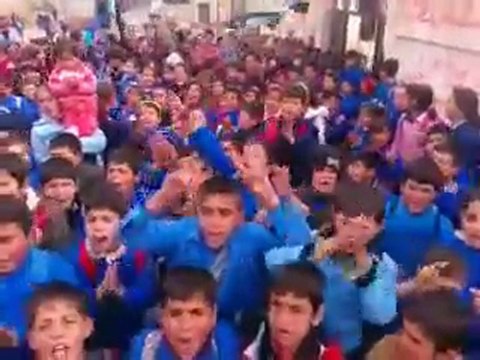 فري برس حمــاة اللطامنة مظاهرة طلابية حاشدة 24 1 2012