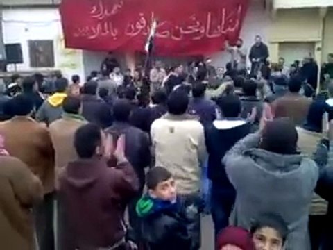 فري برس حمص الحولة حي العرباض مظاهرة 24 1 2012‎