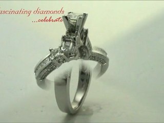 Princess Cut Three Stone Diamond Engagement Ring Channel Set