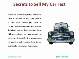 Secrets to Sell My Car Fast