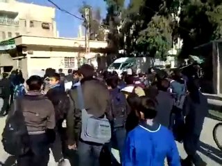 فري برس   ريف دمشق   حمورية مظاهرة طلابية 1 12 2011
