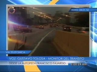 Reporte del tráfico desde la autopista Francisco Fajardo