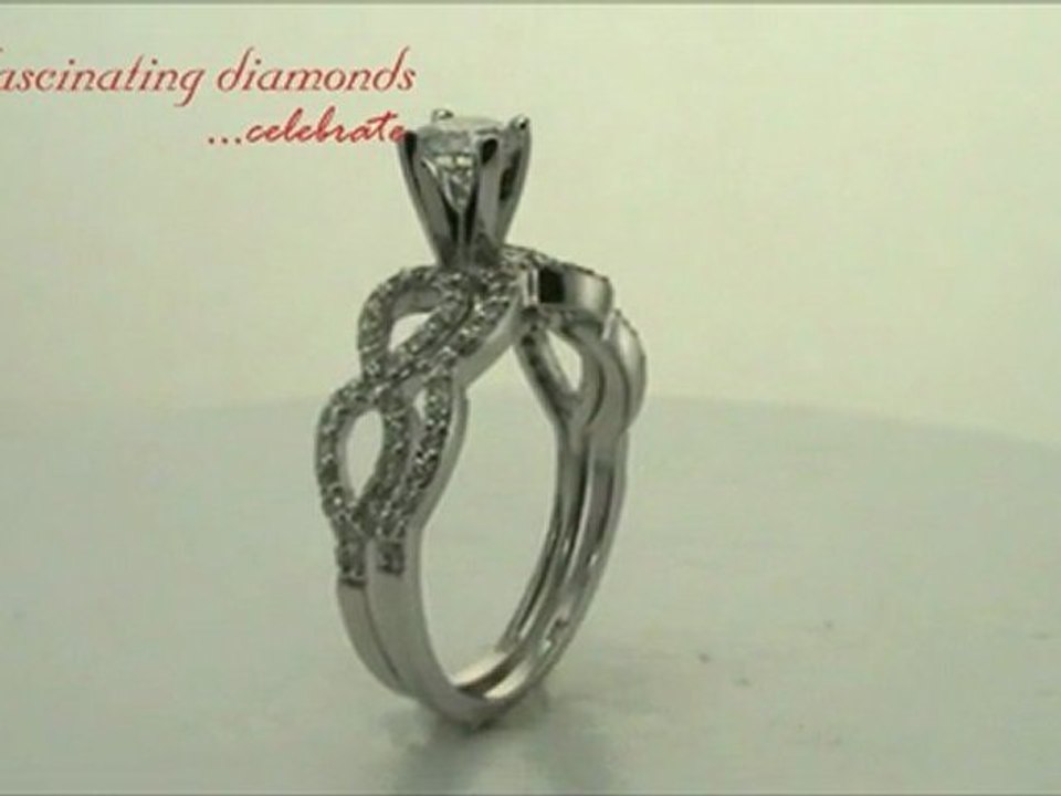 Princess Cut Diamond Split Band Wedding Bridal Ring Set