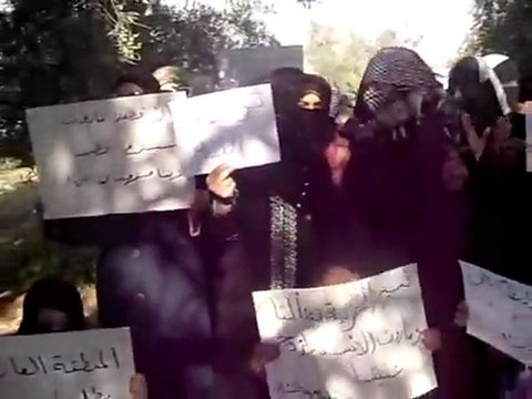 فري برس إعتصام حرائر معضمية الشام والطلب بمنطقه عازله وحظر جوي 3 12 2011 ج1