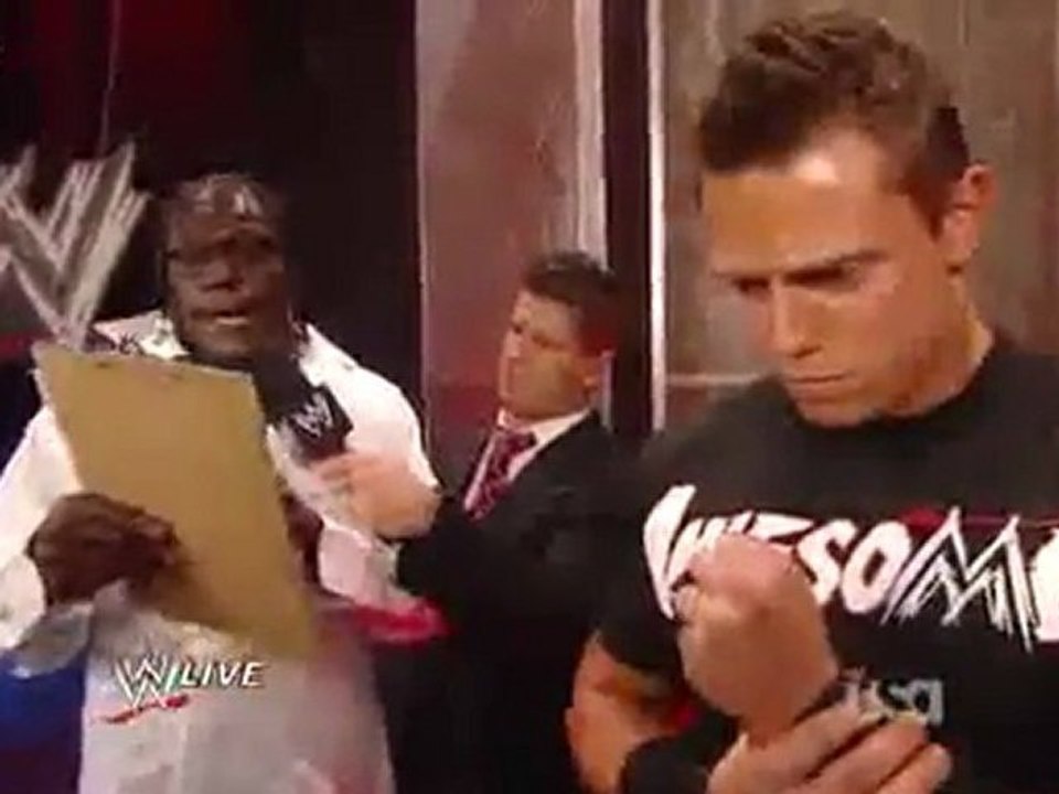 WWE Raw (1/23/12) The Miz, R-truth & John Laurinaitis Backstage Segment
