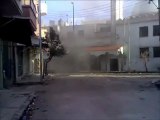 فري برس   حمص باب السباع اطلاق قذائف ورصاص على مسجد المريجة من حاجز الفارابي 9 12 2011