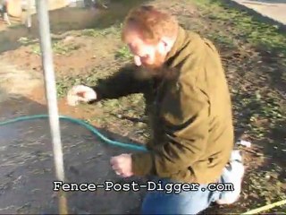 Howto dig corner post with water powered fence post digger