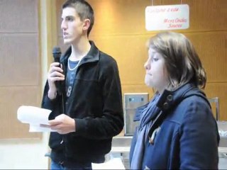 Resto U du Creusot : Magalie et Alexandre témoignent (23/01/2012)
