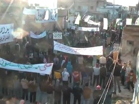 فري برس حلب عندان مظاهرة نصرة لحمص وشهيد حلب