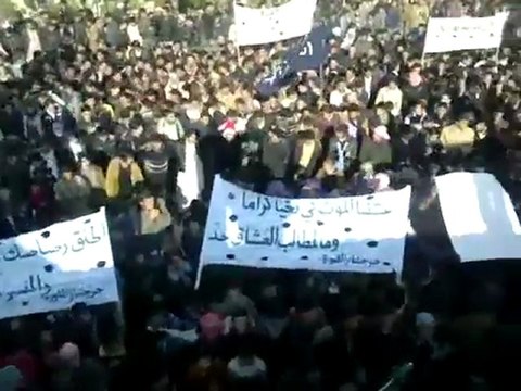 فري برس ادلب جرجناز جمعة الزحف الى ساحات الحرية 30 12 2011