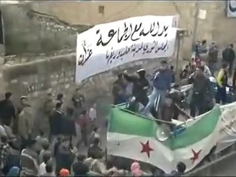 فري برس حلب عندان بداية المظاهرة في جمعة الزحف 30 12 2011