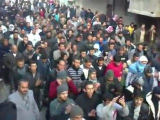 فري برس   دمشق الحجر الأسود تشييع الشهيد أحمد قدور 31 12 2011