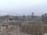 فري برس   حمص تلبيسة   احد الحواجز ومدرعة في حي المسجر الجنوبي 1 1 2012