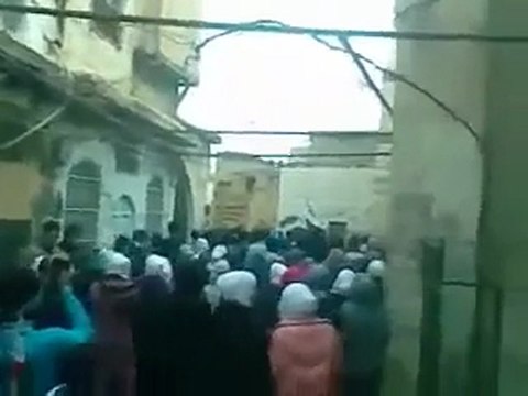 فري برس دمشق برزة مظاهرة طلابية 11 1 2012 ج1