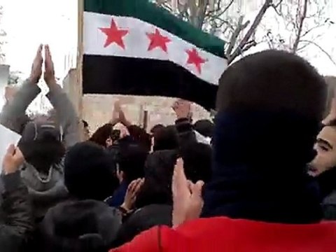 فري برس مظاهرة حي القدم بدمشق جمعة دعم الجيش السوري الحر 13 1 2012 ج1