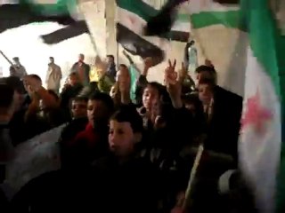 فري برس   حماة مظاهرة أطفال حلفايا ريف حماه مسائية الاثنين 16 1 2012