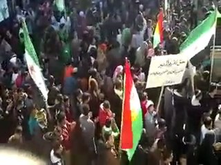 فري برس   مقطع رائع مظاهرة عامودا جمعة معتقلي الثورة 20 1 2012