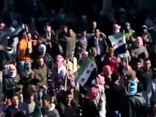 فري برس   درعا البلد مهد الثورة صباحية محجة ا تنديداً بالتقرير 22 1 2012