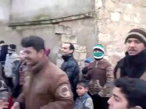 فري برس كفرنوران بريف حلب مظاهرة عصراً و هي الرابعة بنفس اليوم نصرةً لإدلب 22 1 2012