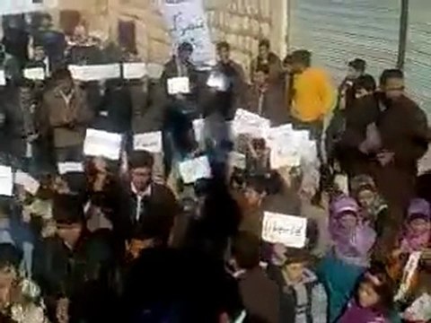 فري برس ادلب الشيخ مصطفى مظاهرة حاشدة 23 1 2012