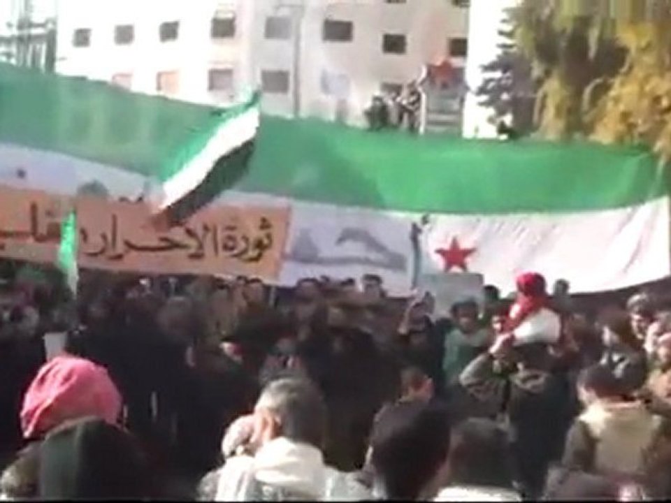 فري برس   مدينة ادلب مظاهرة بعد العصر 23 1 2012 ج2