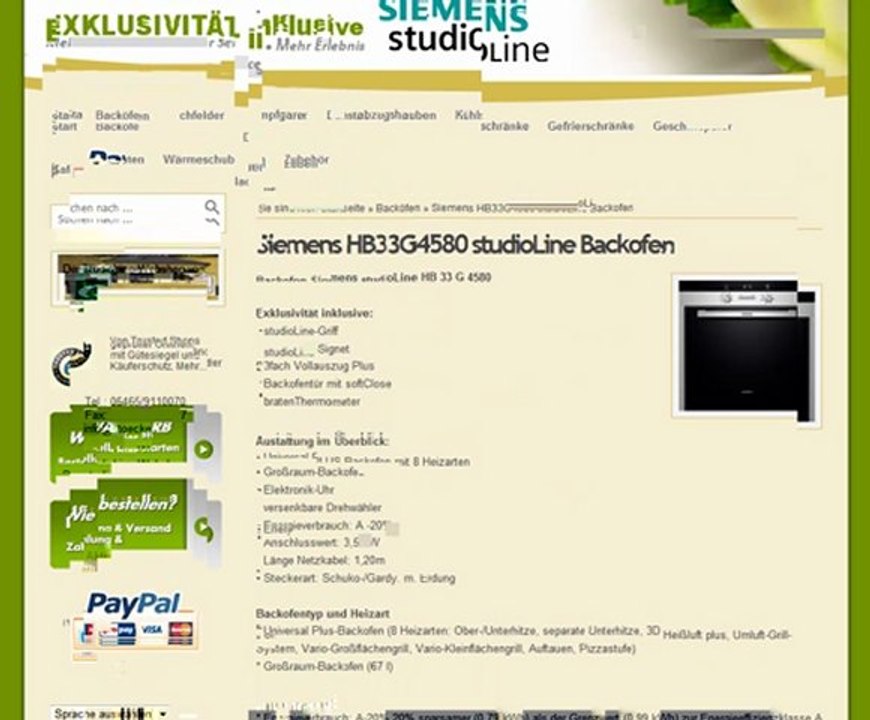 Siemens HB33G4580 studioLine Backofen von stoeckerline.de