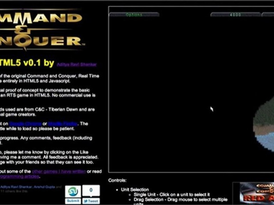 Command and Conquer - written in HTML5 and Javascript