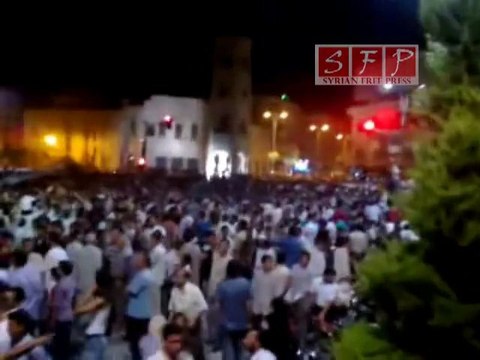 مظاهرة مسائية في حماة ردا على خطاب بشار 20-6-2011