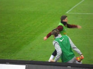 Riscaldamento Vidal, Matri, Quagliarella JUVENTUS - Roma 3-0 TIM CUP 24-01-12