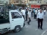 إعتصام شباب قطنا  وآثار التخريب الذي قام به شبيحة لاسد 13 7 2011