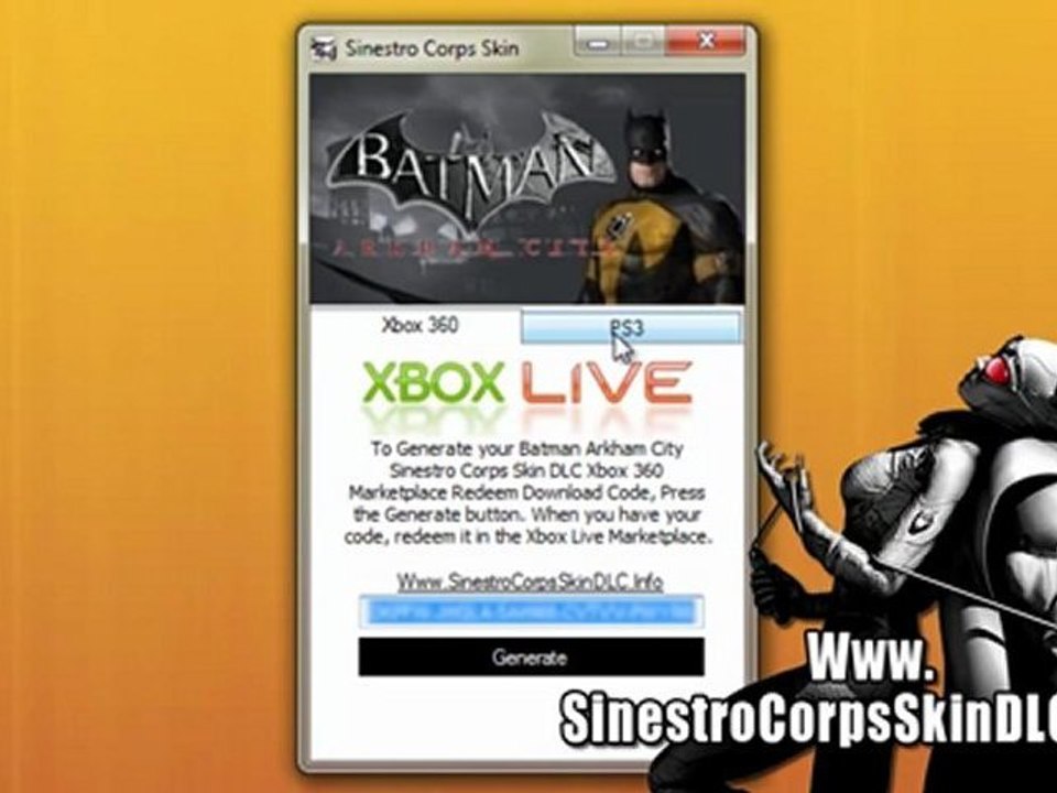Batman Arkham CitySinestro Corps Skin DLC Free Giveaway