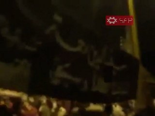 فري برس   الزبداني احتفال امام بيت الشهيد سيف الدين رحمة 8 10 2011