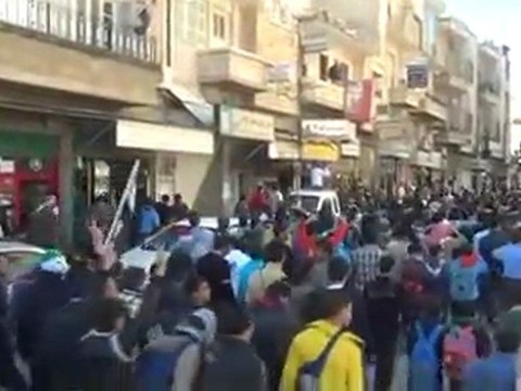 فري برس مدينة ادلب مظاهرة طلابية حاشدة 24 11 2011