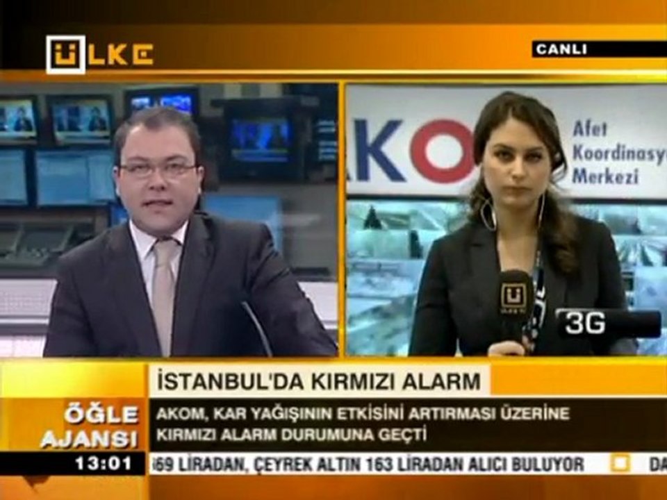 30 Ocak 2012 Nihal Akça AKOM dan 3G ile Ülke TV Öğle Ajansına canlı bağlantı