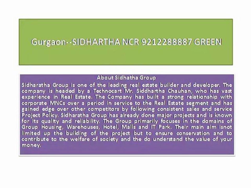 Gurgaon--SIDHARTHA NCR 9212288887 GREEN