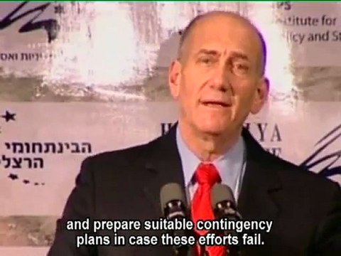 Prime Minister Olmert speaks of the looming Iranian threat