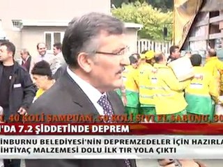 ZEYTİNBURNU'NDAN VAN'A TIRLAR DOLUSU YARDIM
