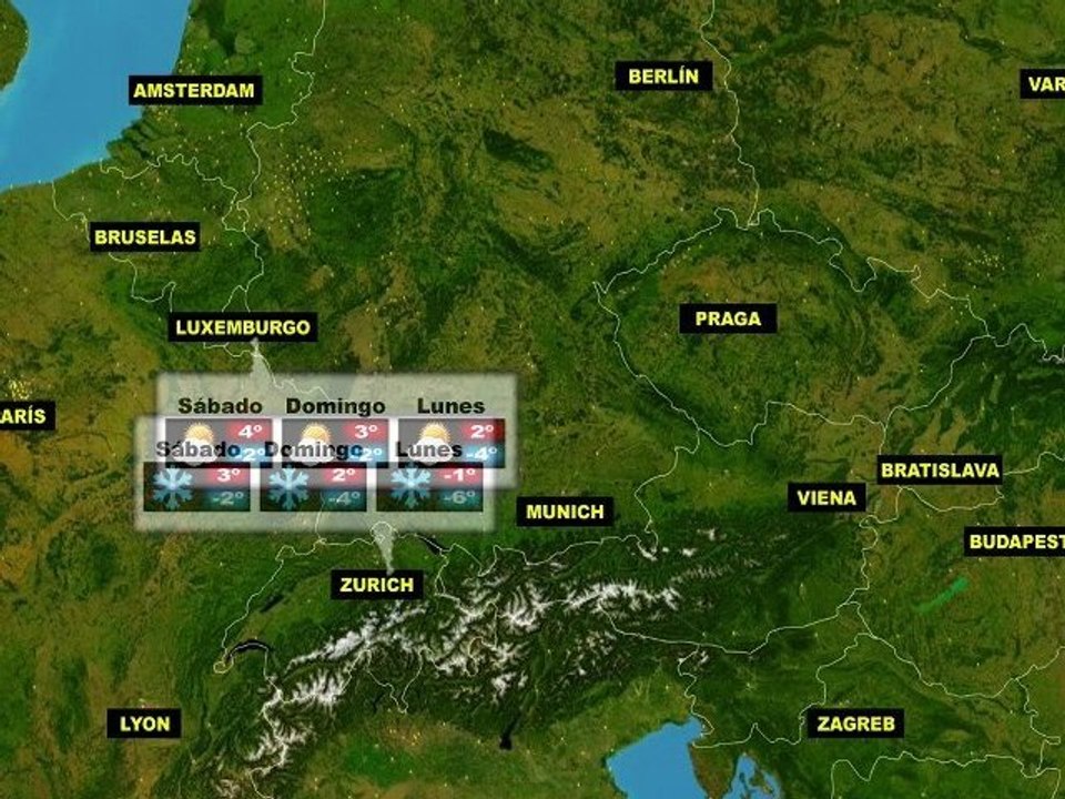 El tiempo en Europa, por países, previsión del viernes 27 al lunes 30 de enero