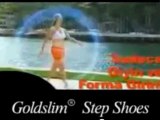 gold  slim step shoes