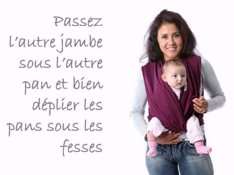 Echarpe de portage sans noeud TI-WAWITA (position face aux autres)