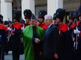 Roma - Monti-Karzai cerimonia all'arrivo a Palazzo Chigi