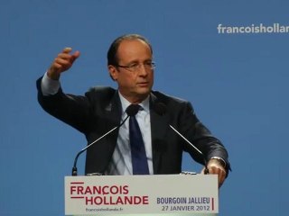 François Hollande à Bourgoin-Jallieu le 27 Janvier 2012