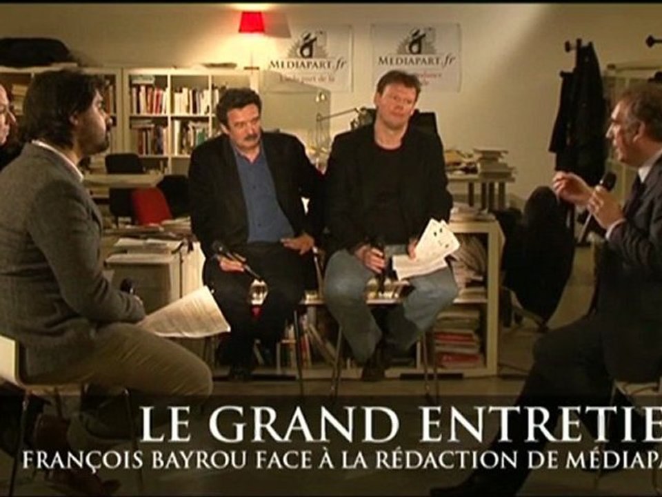 François Bayrou, invité du Grand Entretien de Mediapart - 270112