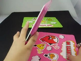 Cute iPad 2 Stand Smart Cover Case with Angry Birds Pattern