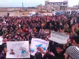 فري برس   ادلب   الهبيط   صباحية حاشدة مع مجسم السيف الدمشقي 28 1 2012