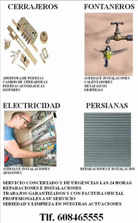 cerrajeros fontaneros 608465555 24h urgencias espinardo murcia persianas electricistas