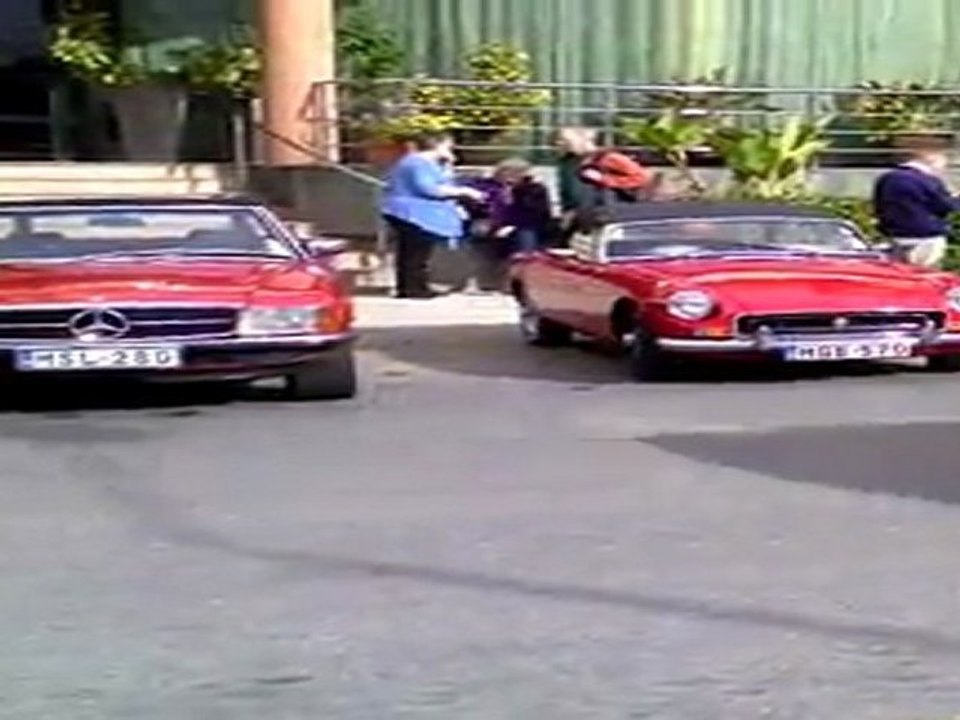 Classic Cars outside Hotel Santana in Qawra, Malta