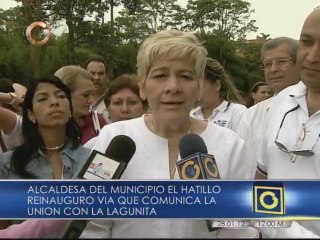 Alcaldesa de El Hatillo reinauguró vía que comunica La Unión y La Lagunita