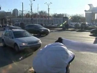 Manifestation contre Poutine sur le périphérique de Moscou