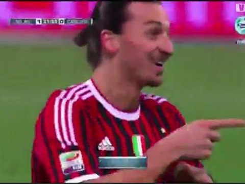 AC Milan vs Cagliari 1-0 Goal Zlatan Ibrahimovic fantastic goal !! from Italy - Serie A
